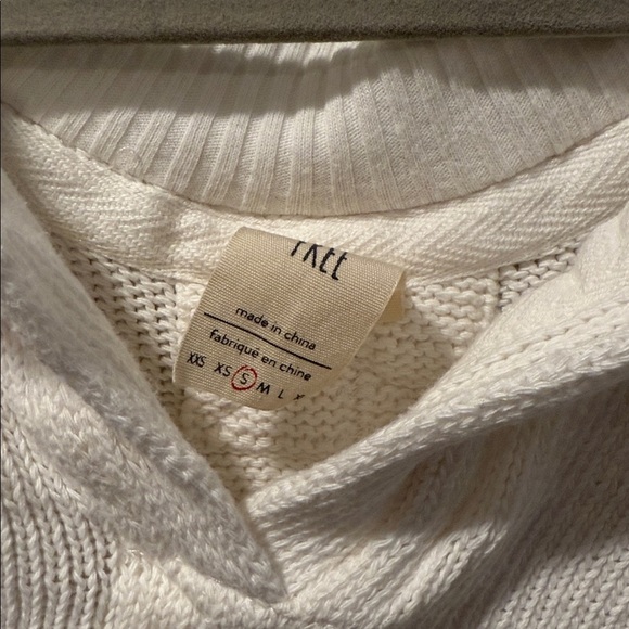 White Cropped Knit Sweater- Free People - Picture 4 of 6